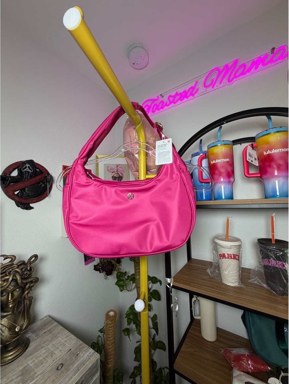 NWT Lululemon City Essentials Shoulder Bag - Pink Berry Rumble SOLD OUT